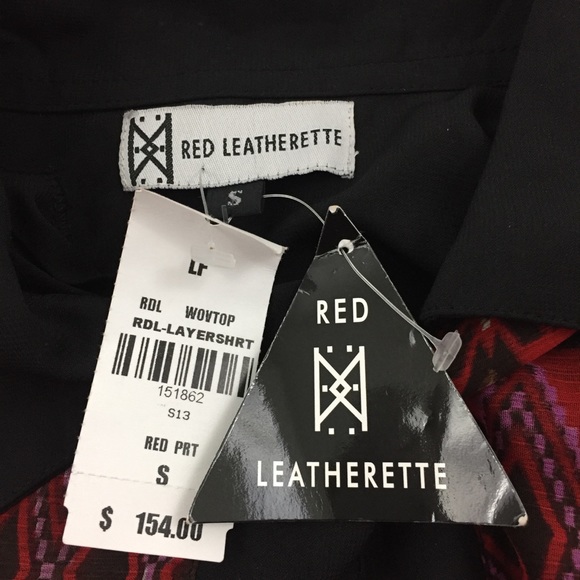 NWT LF Stores Red Leatherette Top. C31 - Picture 4 of 7